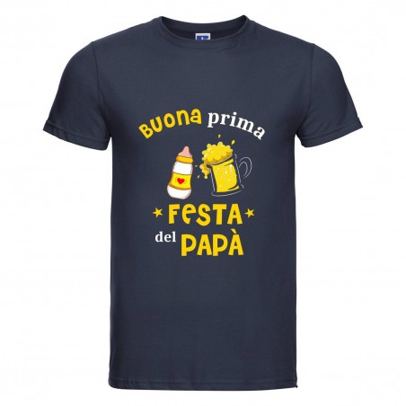 T-shirt Uomo birra biberon buona prima festa del papà