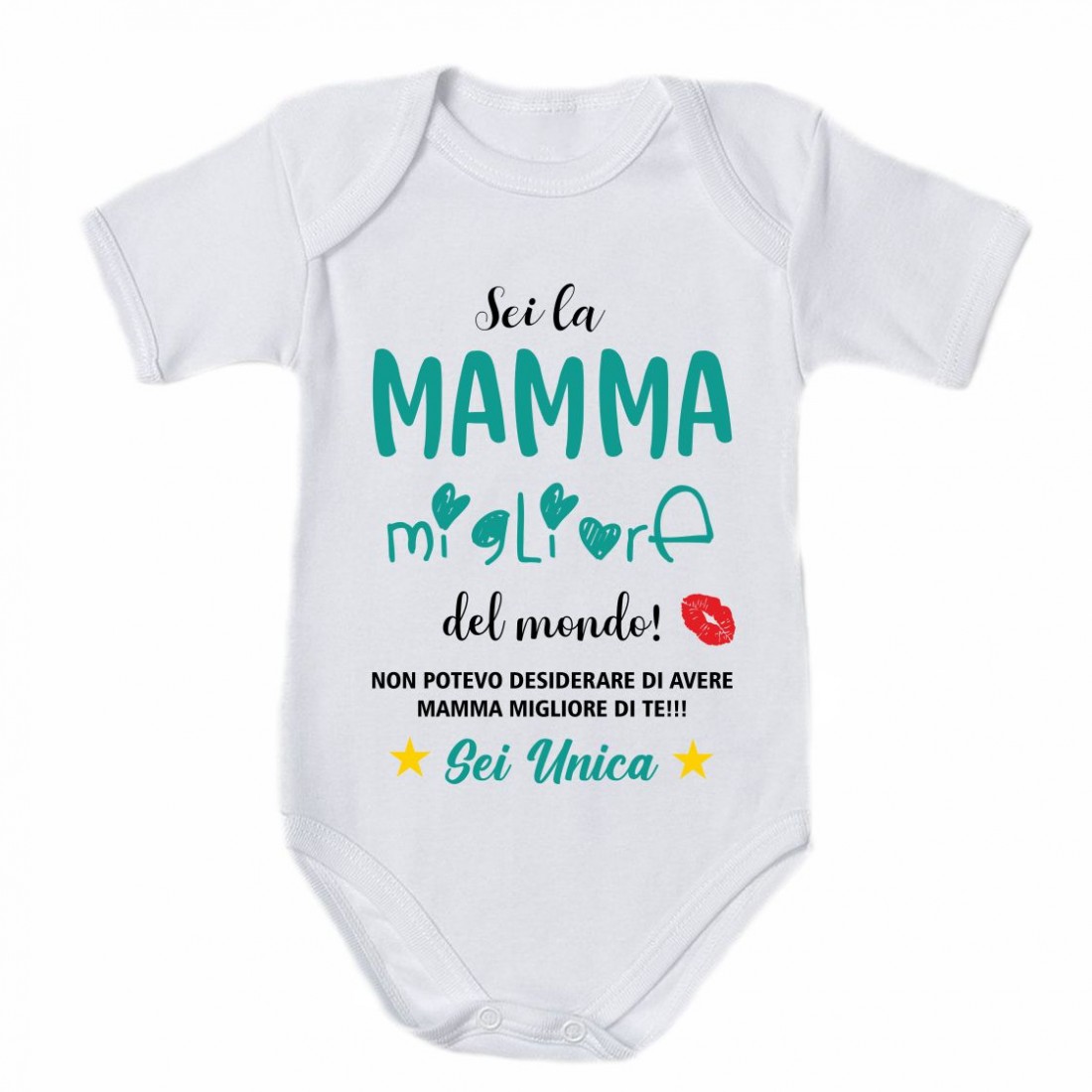 thedifferent Body Tutina Neonato Bambino Con Grafica - Mamma Mi Ha